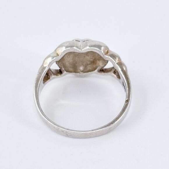 Vintage Sterling Silver 925 Concentric Heart Ring Size 8.5 - Picture 5 of 10
